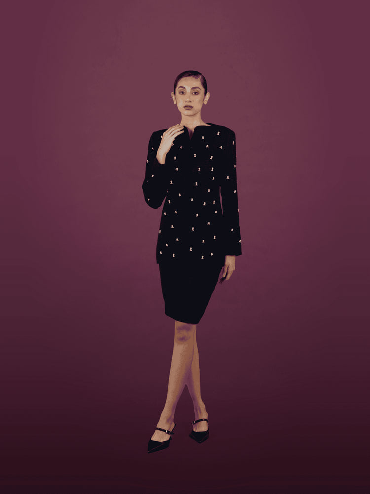 Azure Elegance Belted Ensemble - MOONMAINS EGY