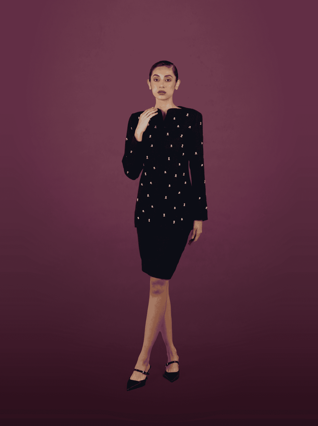 Azure Elegance Belted Ensemble - MOONMAINS EGY