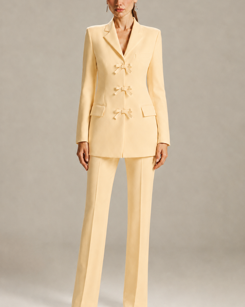 AMANDA BOW-DETAIL SUIT