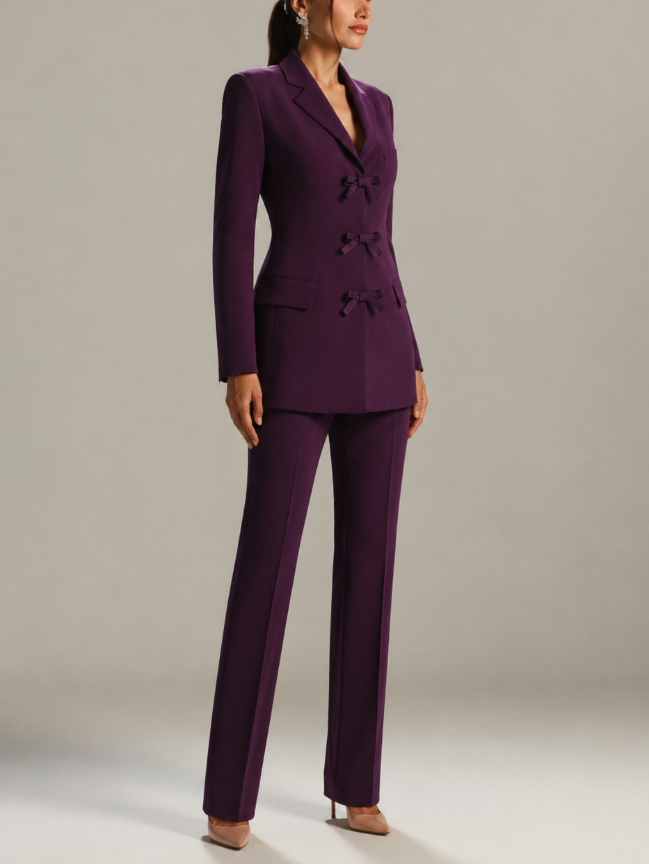 AMANDA BOW-DETAIL SUIT
