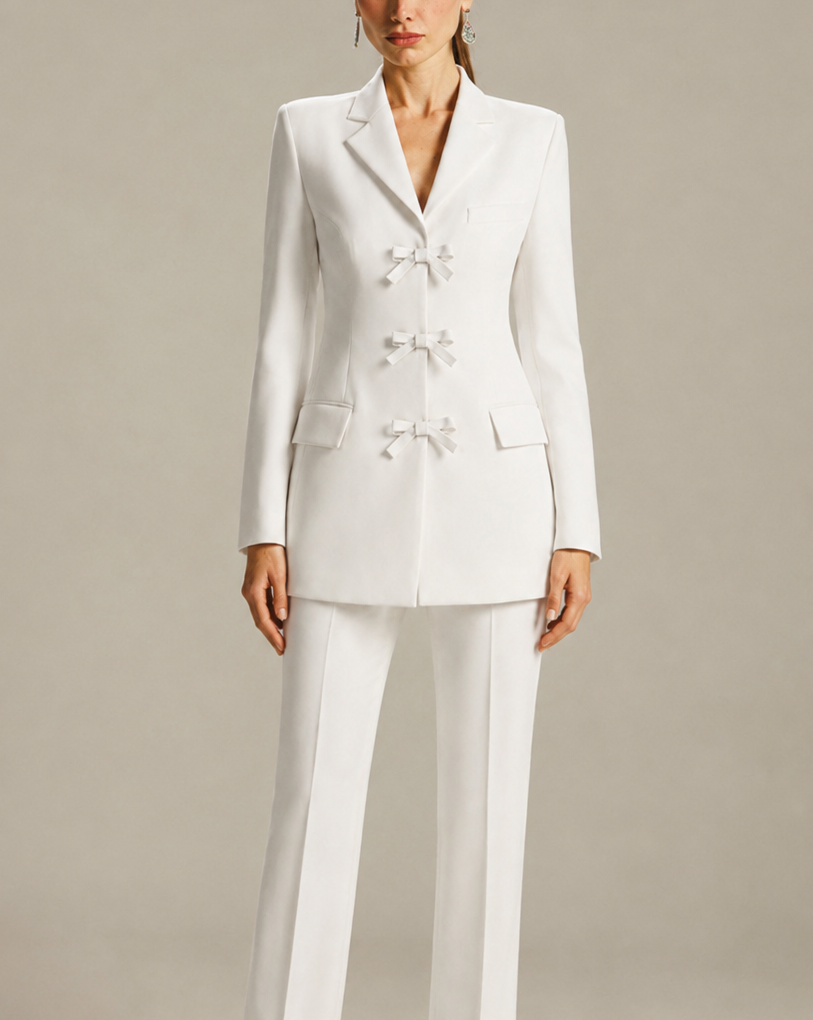 AMANDA BOW-DETAIL SUIT