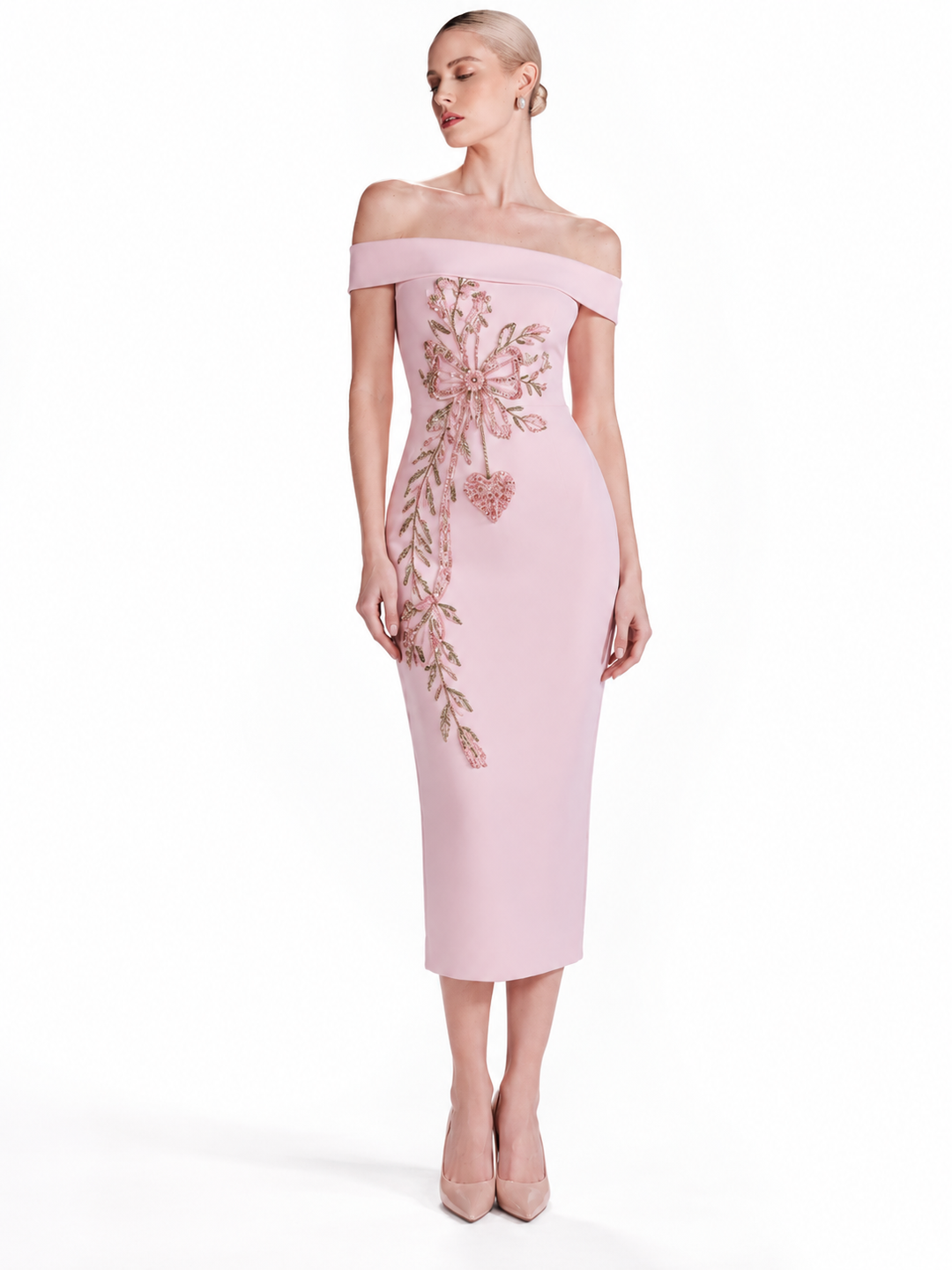 BLUSH FLEUR MIDI DRESS