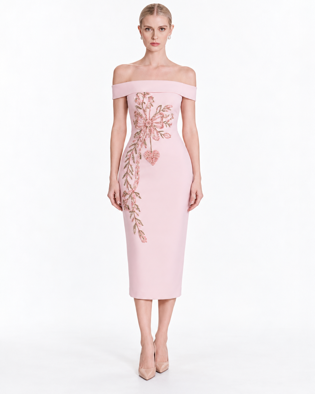 BLUSH FLEUR MIDI DRESS