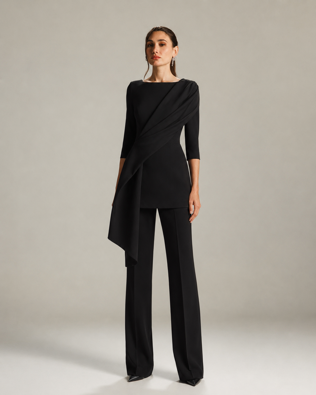 CASCADE DRAPED SUIT