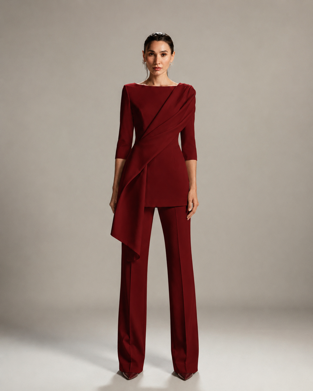 CASCADE DRAPED SUIT
