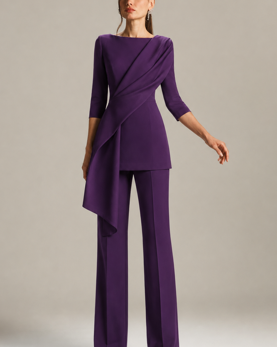 CASCADE DRAPED SUIT