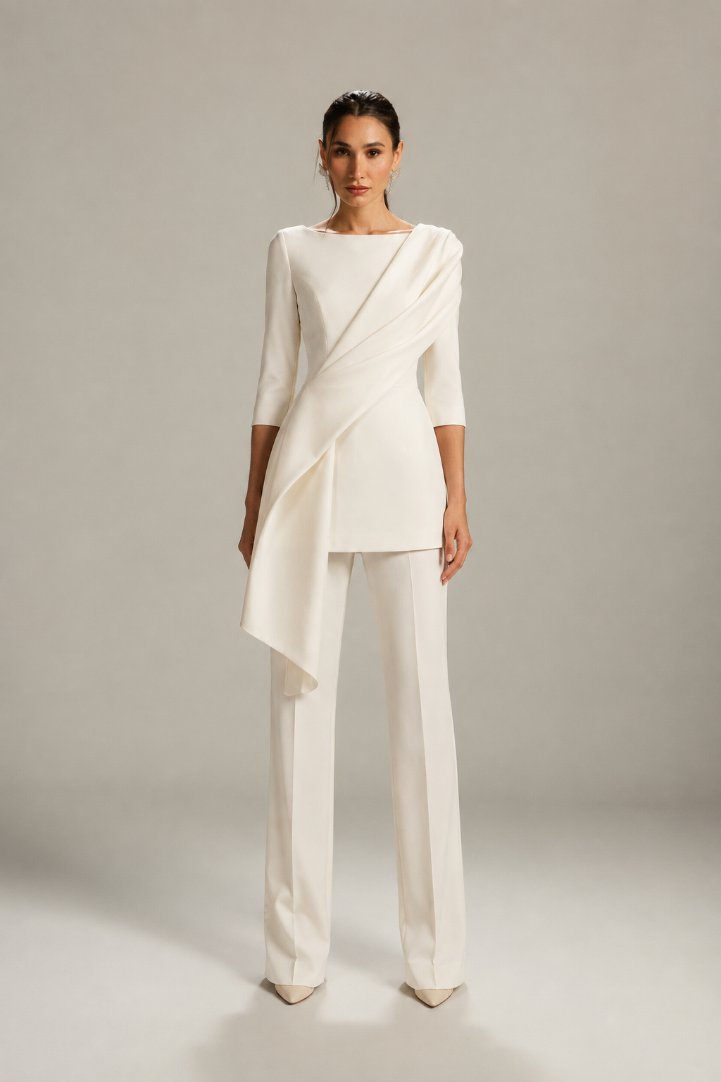 CASCADE DRAPED SUIT