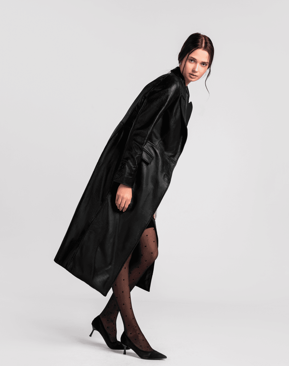 Scarlet Long Leather Trench Coat - MOONMAINS EGY