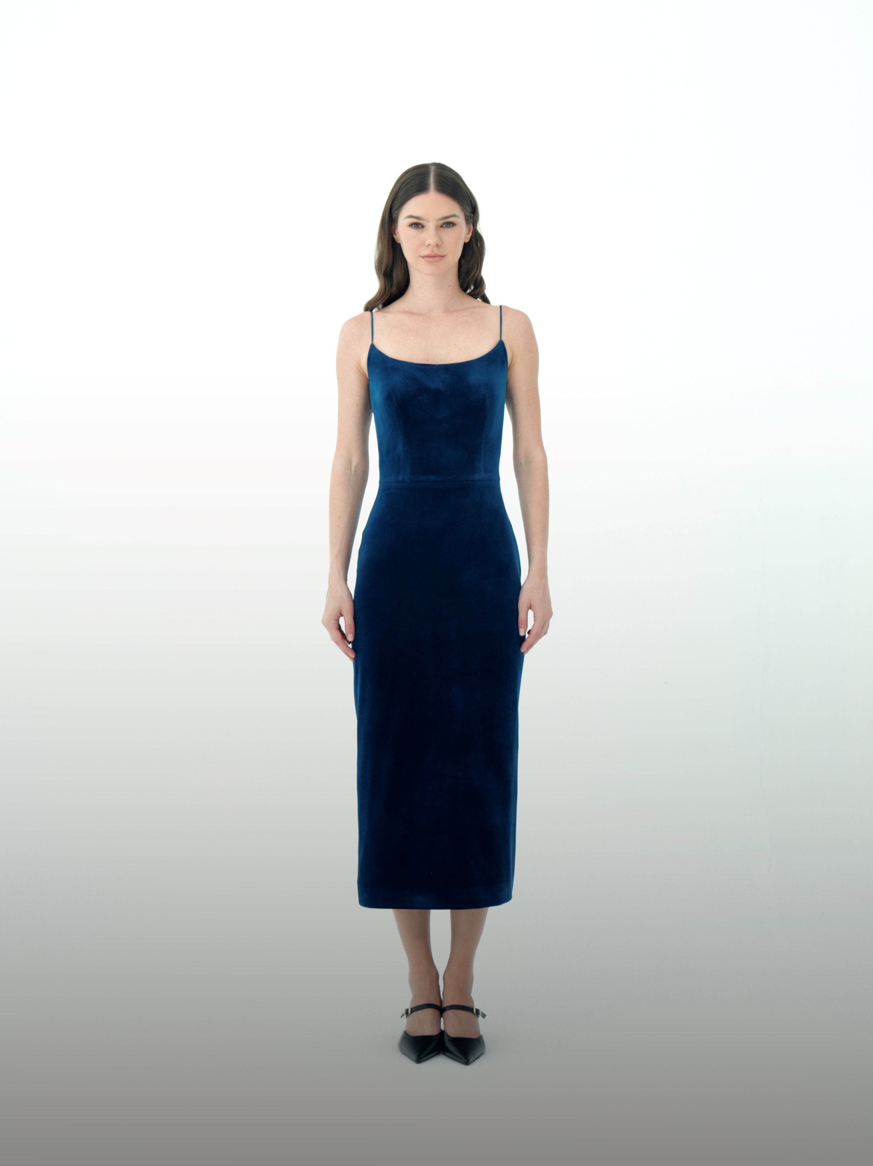 Velvet Blue Dress - MOONMAINS EGY