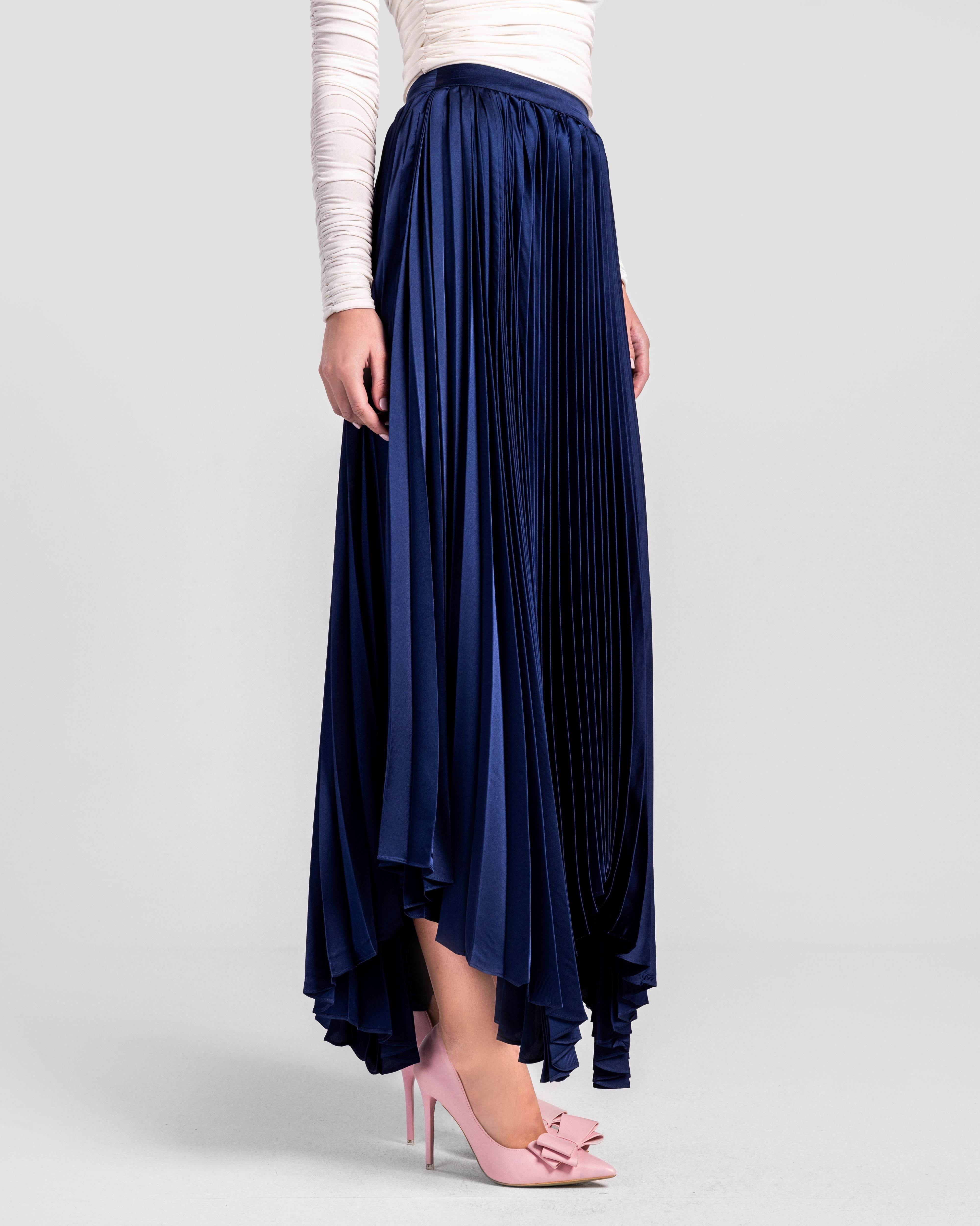 Cascade High-Waisted Pleated Maxi Skirt - MOONMAINS EGY