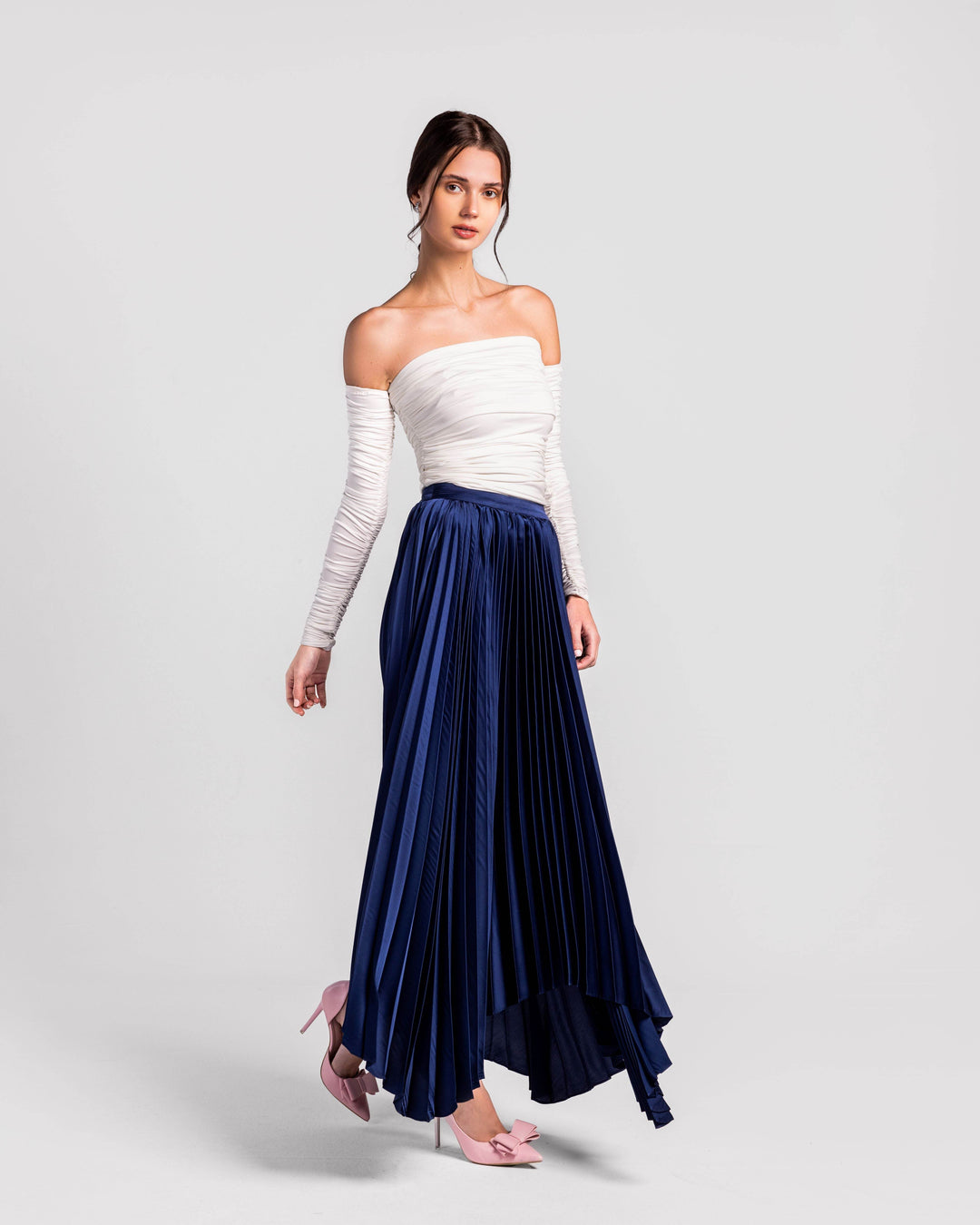 Cascade High-Waisted Pleated Maxi Skirt - MOONMAINS EGY