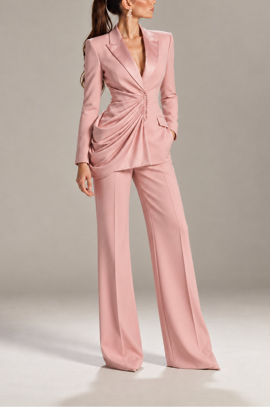 Adriana Draped Crepe Suit