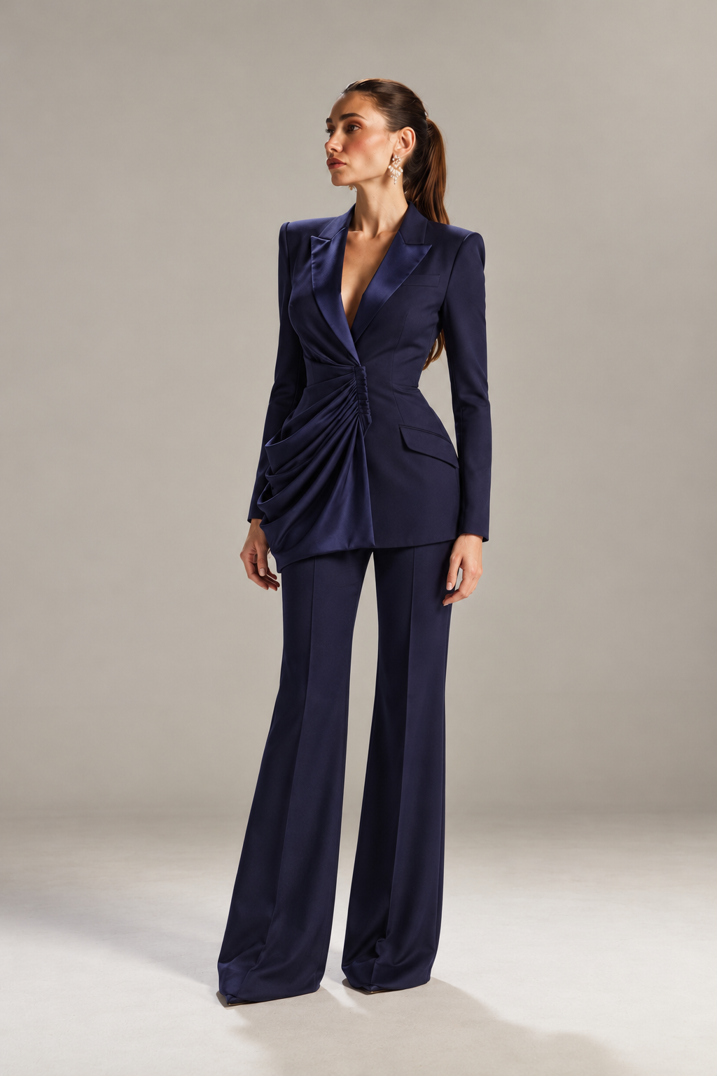 Adriana Draped Crepe Suit